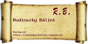 Rudinszky Bálint névjegykártya