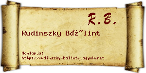 Rudinszky Bálint névjegykártya